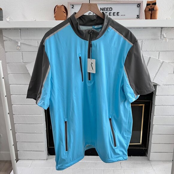 Above the Links Waterproof Windproof Elite Performance Golf Wear Tops - Aqua Blu - Picture 1 of 7